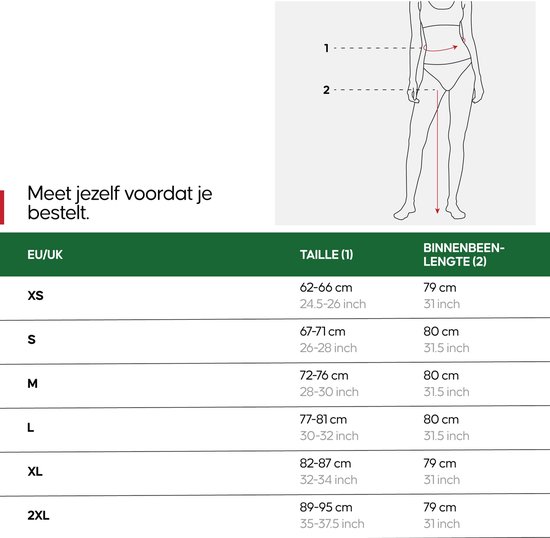 DANISH ENDURANCE Extreme Thermo Leggings - Femme - Laine mérinos - Pantalon thermique - Vert foncé - M