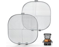 Spatbescherming van roestvrij staal Geschikt voor Ninja Foodi AG301 Airfryer-accessoires (2-pack) Spatbescherming van fijn gaas Geschikt voor Ninja Foodi 5-in-1 Indoor Grill AG300, AG300C, AG301C, AG302 en AG400