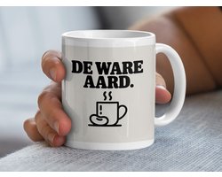 De Ware Aard Mug, Grappige Koffiemok, Koffieboon Design Mok, Unieke Geschenkidee, Koffieliefhebber Cadeau, Dutch Saying Mug