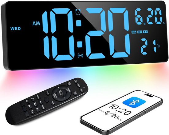 Reiswekker Achtergrondlicht 12/24 Uur Klok LATEC-wekkers, Digitale Klok LED- display Aan Het Bed 40 Alarm Clock Digital Snooze Functie