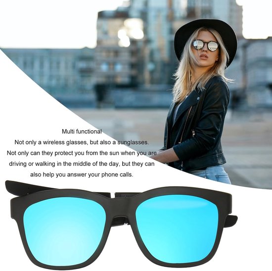 Smart Glasses, Bluetooth Audio Sunglasses for Men Women, Bone Conduction Open Ear Music Glasses, Noise Reduction BT 5.0 Handfree Wireless Sunglasses for Holiday Beach Driving — afbeelding 5