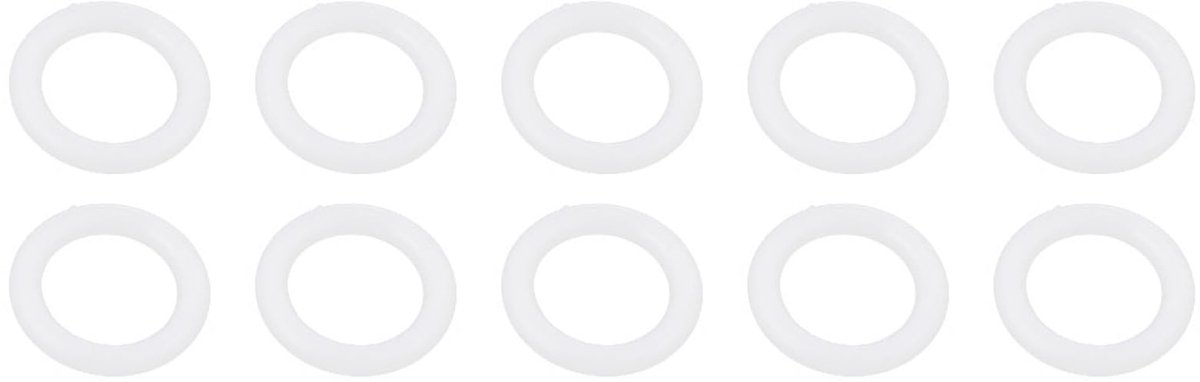 50 Stuks Plastic Ringen 10.6 mm - Romeinse Gordijnringen voor Vouw- & Douchegordijnen - Wit