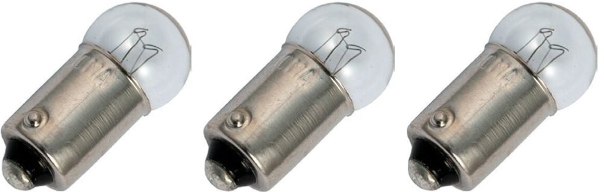 Signaallamp Ba9s 12V 1.2W - 100 mAh - 3 stuks - G11 Gloeilamp Ø11mm - 24mm - 2500K - Dimbaar
