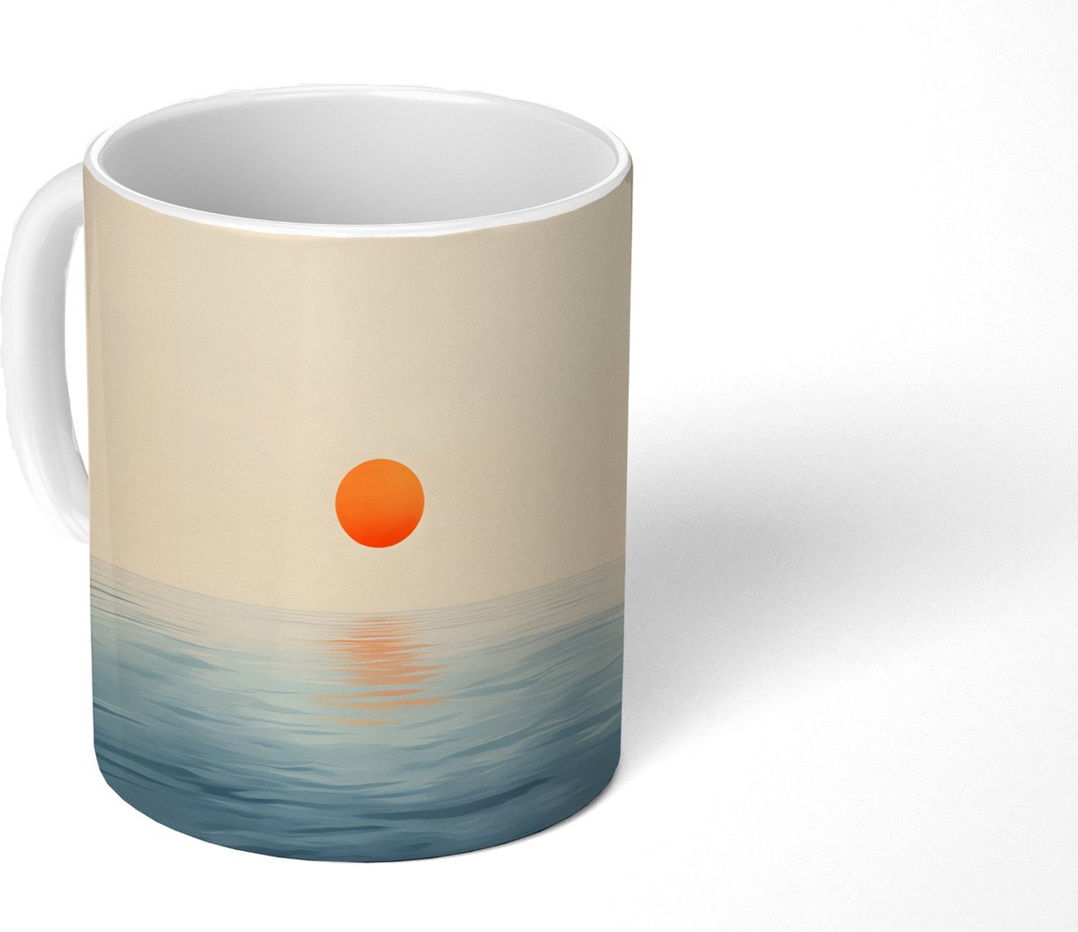 Mok - Koffiemok - Zon - Oranje - Zee - Mokken - 350 ML - Beker - Koffiemokken - Theemok