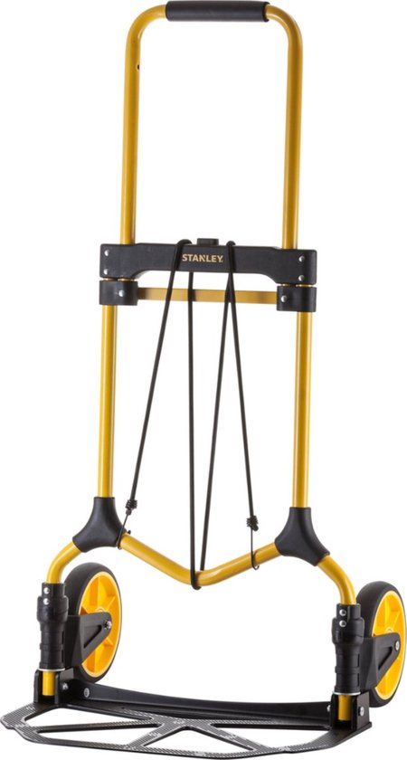 Stanley Opvouwbare Steekwagen SXWTD-FT580 - Max. 70KG - 41 x 40 x 102 CM - Aluminium - Incl. Elastisch Koord - Zwart/Geel