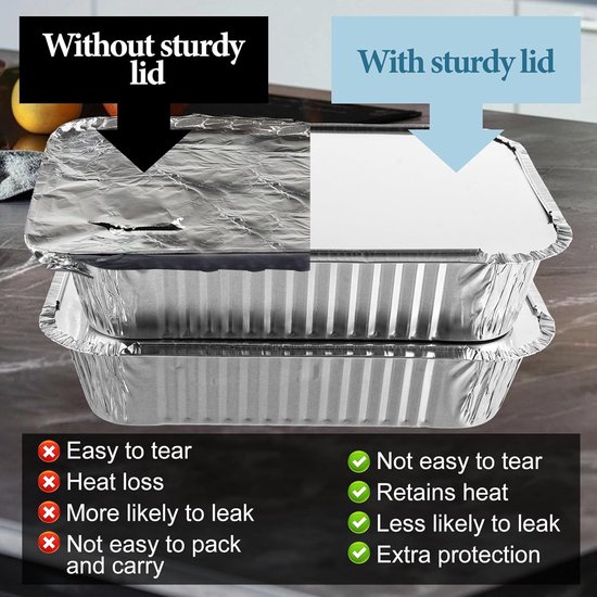 KOMUNJ 25 Stück Alu Grillschalen Aluminium aluschalen Grill klein alu tropfschalen, 670ml Alu