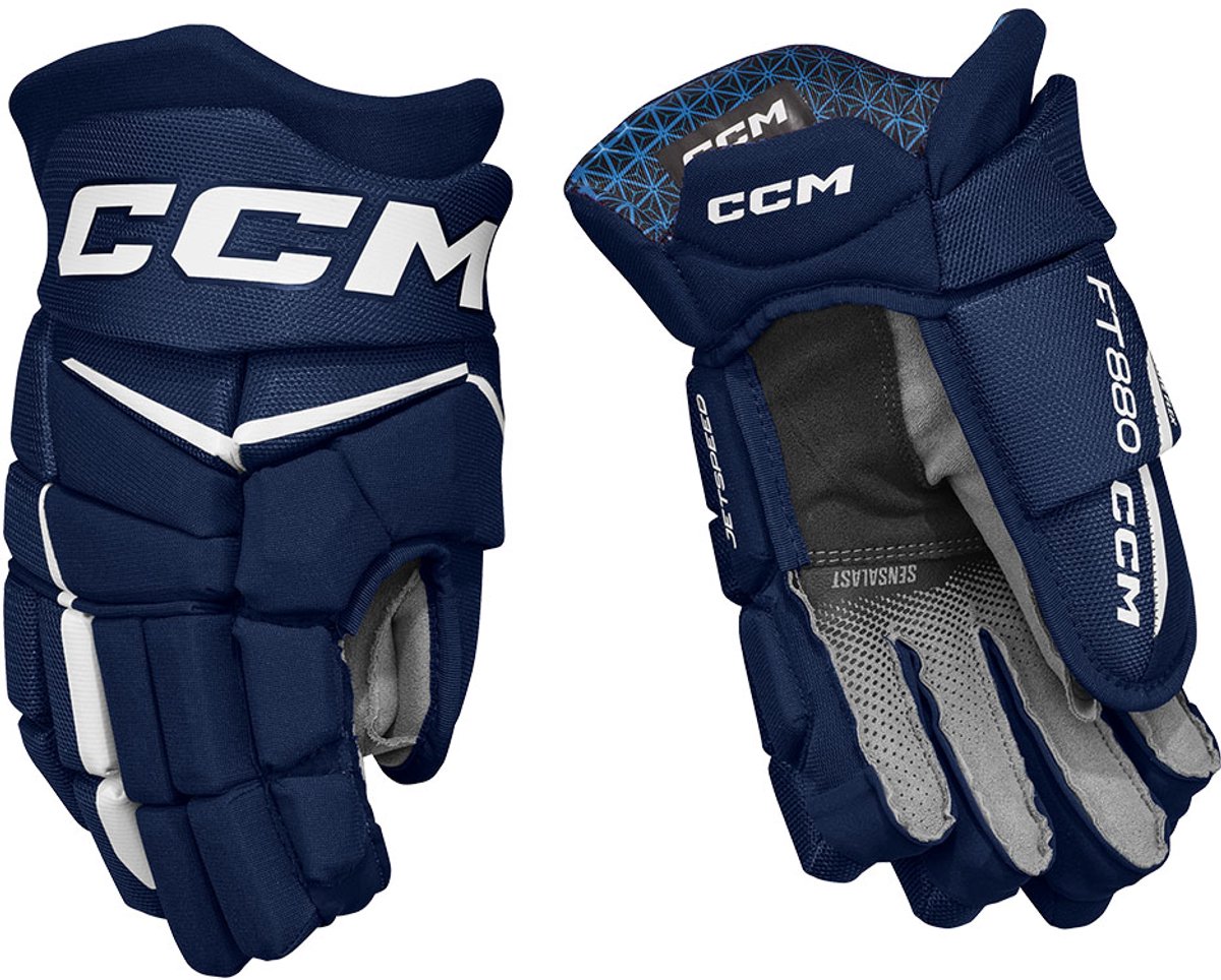CCM - Jetspeed Ft880 Ijshockeyhandschoenen - Junior - Navy/wit - 10