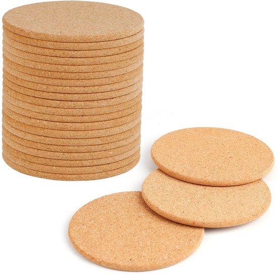 Onderzetters van kurken, 8 stuks, 3 mm dik, 10 cm, kurk, antislip onderzetters voor thuis, keuken, woonkamer, slaapkamer, kantoor, café of bar, hittebestendig, herbruikbaar, vierkant