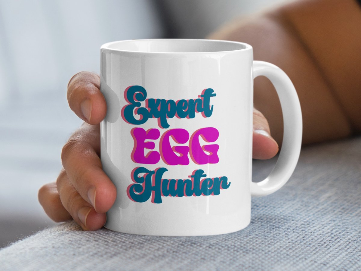 Expert Egg Hunter Mok, Pasen Mok, Retro Pasen Cadeau, Funny Pasen Mok, Paaseieren Zoeker Mok, Happy Pasen Mok