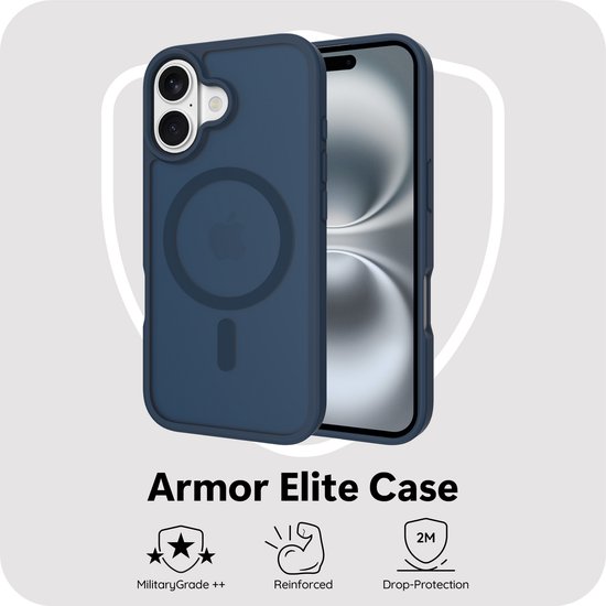 Coque Cazy pour iPhone 17 - Compatible MagSafe - Coque arrière de qualité militaire - Blauw
