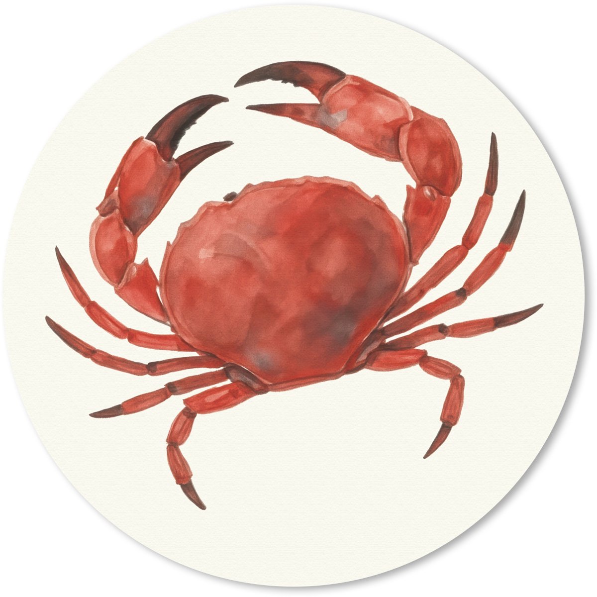 Muismat rond 30x30 cm - Mousepad Krab - Felrood - Poten - Ronde muismatten