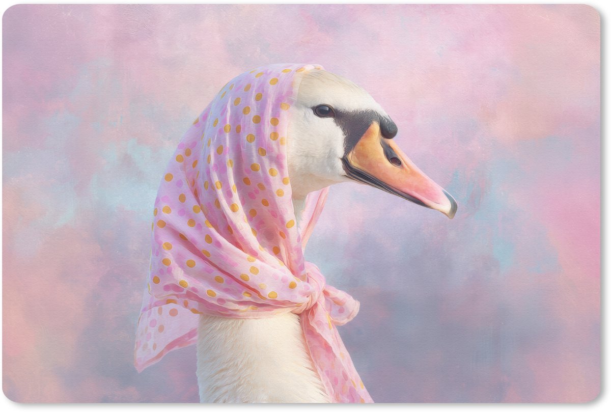 Muismat 27x18 cm - Mousepad Zwaan - Sjaaltje - Pastelwolken - Muismatten