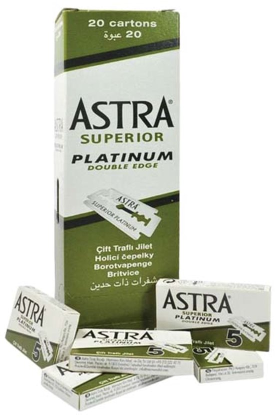 Astra Superior Platinum Stainless scheermesjes - Double Edge Blade - RVS - 100 stuks