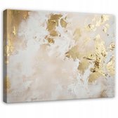 WALLARENA - Canvas schilderij - 120x80 cm - abstracte kunst met gouden accenten voor de woonkamer, slaapkamer of keuken