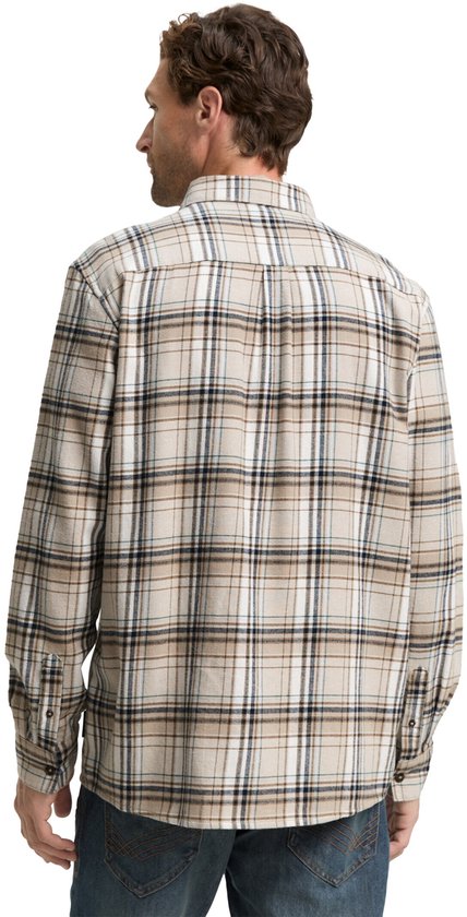 Tom Tailor - Chemise manches longues - Homme - XL - Beige - Katoen - 1047337