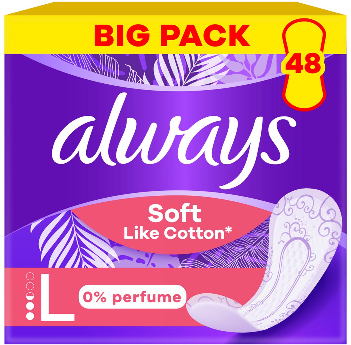 Always Soft Like Cotton Long - Inlegkruisjes - 0% Parfum - 48 Stuks