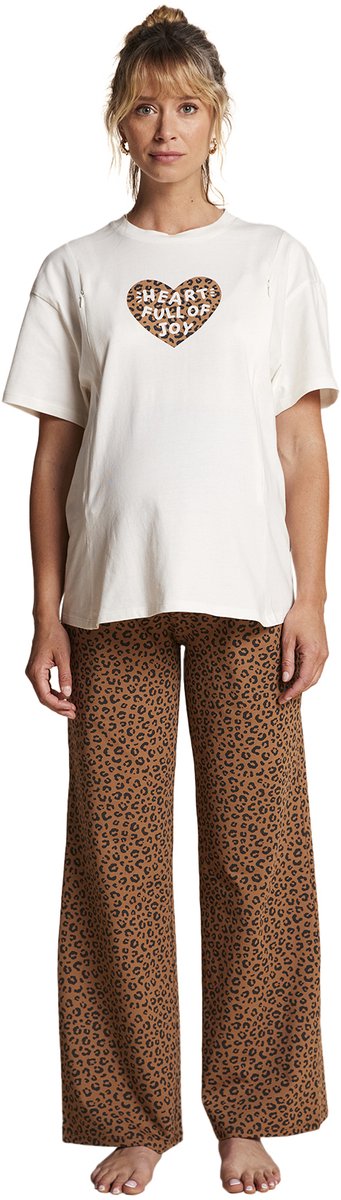 Envie de Fraise Pyjama set 2-delig luipaard zwangerschap en borstvoeding ENVIE DE FRAISE taupe