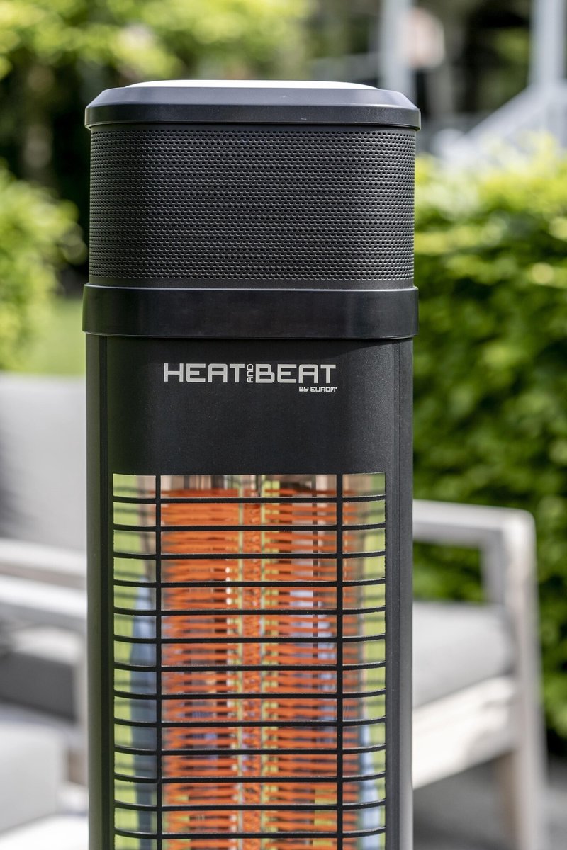 Eurom Heat and Beat Tower - Freestanding patio heater with speaker