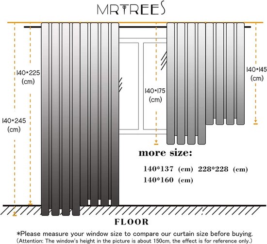 Rideaux courts, lot de 2 rideaux en lin en rideaux d'angle modernes, gris, 145 x 140 cm (hxl) pour salon, chambre à coucher, chambre d'enfant