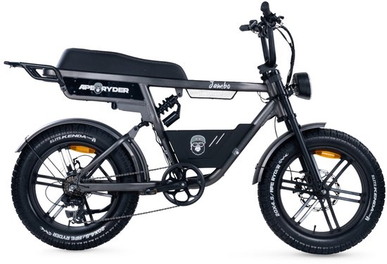 Ape Ryder Jambo Fatbike 20×4.5 inch banden 250W motor 374Wh accu Shimano 7 versnellingen antraciet grijs