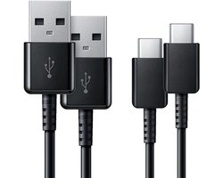Samsung USB 2.0 + USB C kabel - 1.5 m - duopack - Zwart