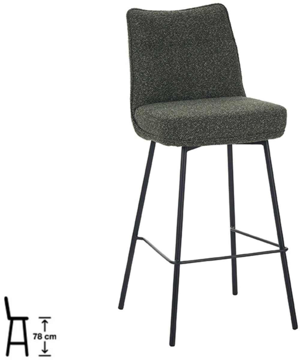 LABEL51 Lennon Barkruk - Groen - Royal Stof - Hoog - Kruk