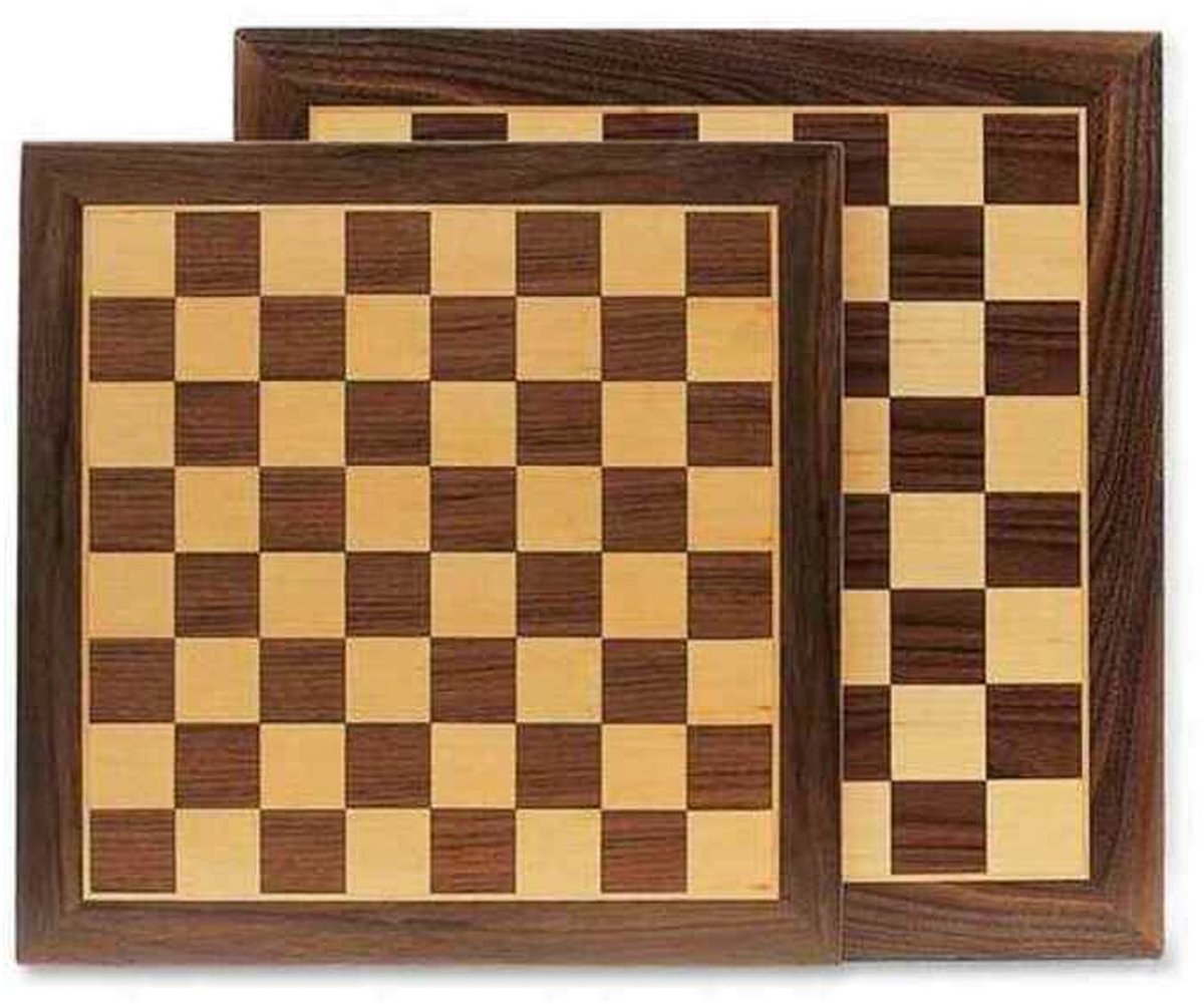 Cayro Marqueterie Schaakbord 35x35 cm - Klassiek Houtinlegwerk Schaakbord met Vilten Achterkant - 2 Spelers - Variabele Speelduur - Zonder Schaakstukken - Vanaf 6 Jaar - Duurzame Verpakking - Natural Games