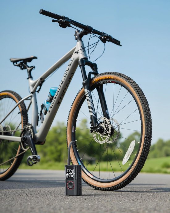 Fietspomp - fietspomp elektrisch - fietspompen - Draadloze autobandenpomp - 150 PSI draagbare luchtcompressor - met automatische uitschakeling en led-lampje - Elektrische fietspomp voor auto, motor, fiets, balsporten van Merkloos — afbeelding 5