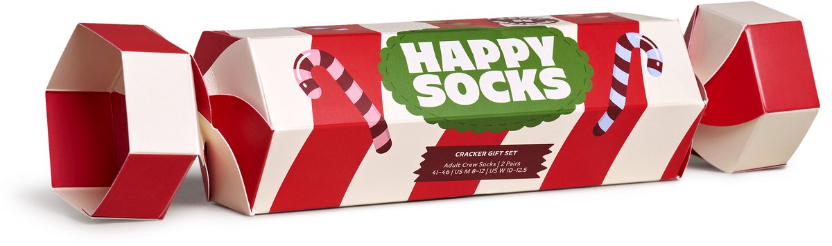Happy Socks - 2-Pack Holiday Striped Cracker Gift Set - Unisex - Sokken