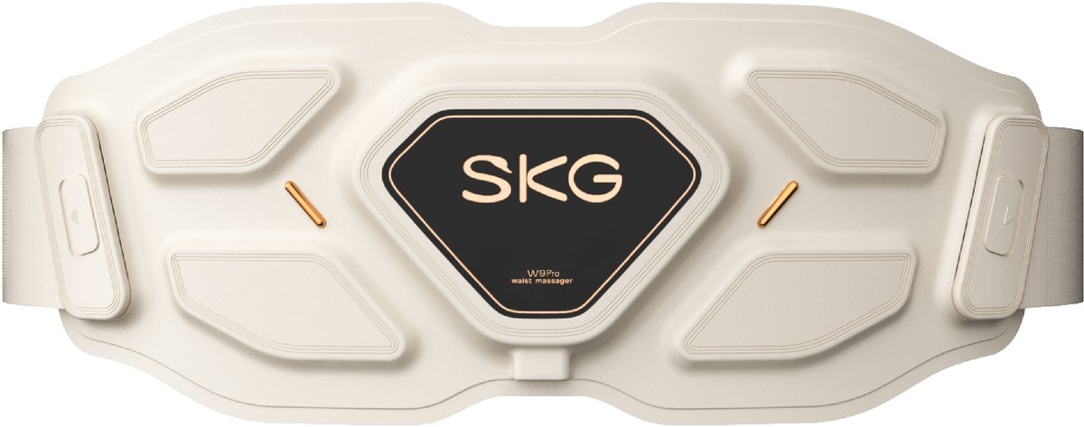 SKG - Draadloze Taille- & Rugmassager - met Vibratie, Pulse, Rood‑licht‑Warmte & App‑besturing - W9-Pro - Wit