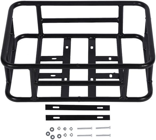 Paniers vélo arrière de vélo - Grande capacité - Étanche et antirouille - Panier porte-bagages universel en fer pour vélo électrique et vélo de ville - Zwart