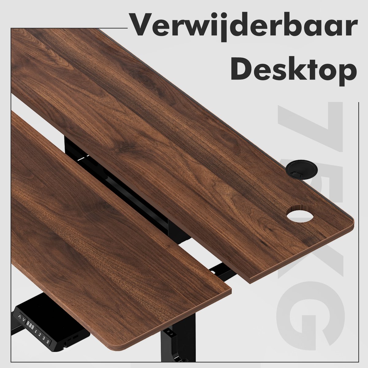 Zit-sta Bureau 140x70cm - Elektrisch Verstelbaar met Geheugen thumbnail 2