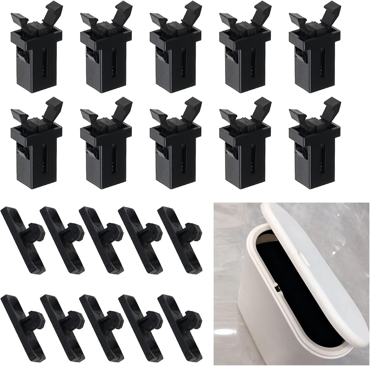 Allecto Plus - Touch Bin dekselclip vervanging 10 stuks - Reparatie vuilnisbak - Clips voor touch deksel - Vuilnisbak slot vervanger