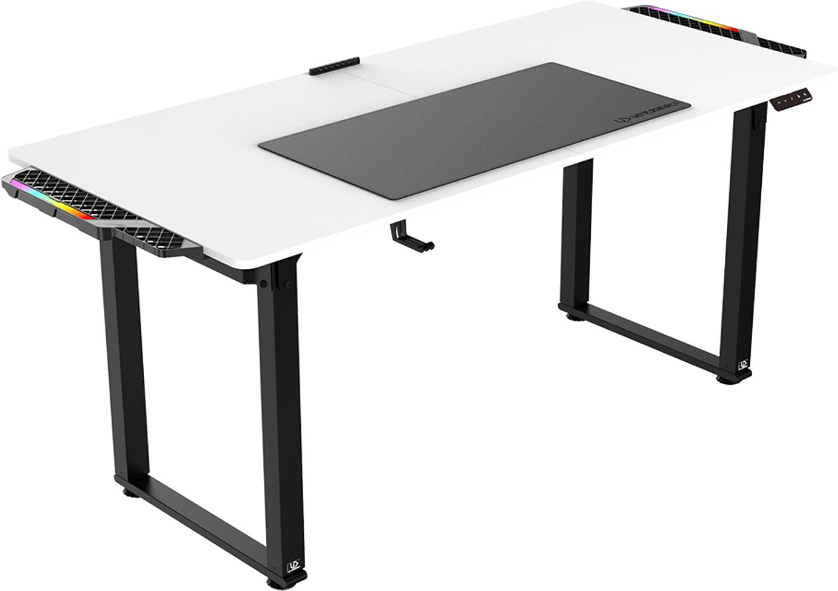Ultradesk UPLIFT LED RGB – Wit – Elektrisch In Hoogte Verstelbaar Bureau – Gaming, Kantoor & Home Office – 160x75 cm