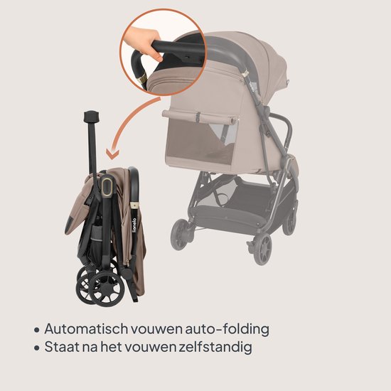 Lionelo Bess Ultra compacte Buggy - vanaf 6 maanden tot 22 kg - Kinderwagen - Lichtgewicht (7,5 kg) - Automatisch inklapbaar - XXL Kap met UPF 50+ - Magnetische 5-puntsgordel - Reisvriendelijk - Geveerde wielen - Mand & bekerhouder van Merkloos — afbeelding 2