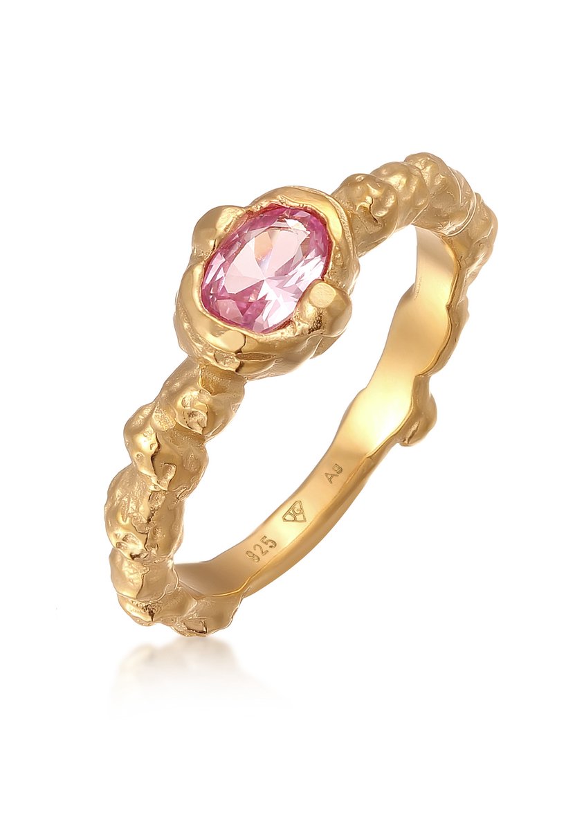 Haze & Glory - Ring - Synthetischen Saphir Pink 925 Sterling Silber Vergoldet - Dames