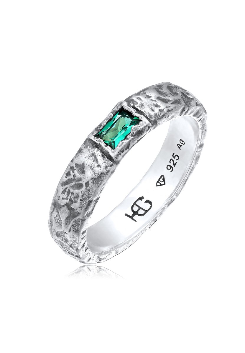 Haze & Glory - Ring - Synthetischer Smaragd Grün 925 Sterling Silber - Envy - Heren