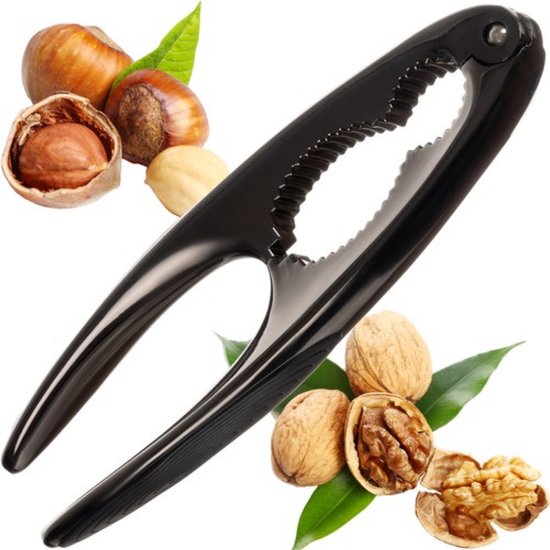 Casse-noix noir avec des noix et des noisettes.