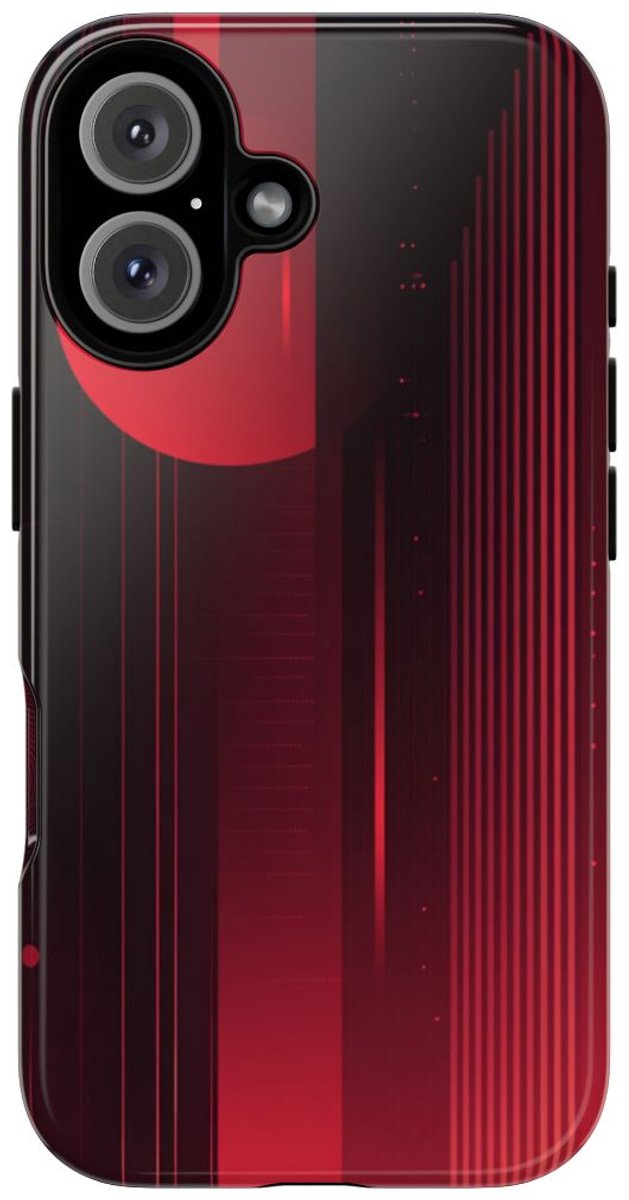 Abstract Rood Geometrisch Ontwerp – Telefoonhoesje Geschikt voor iPhone 16