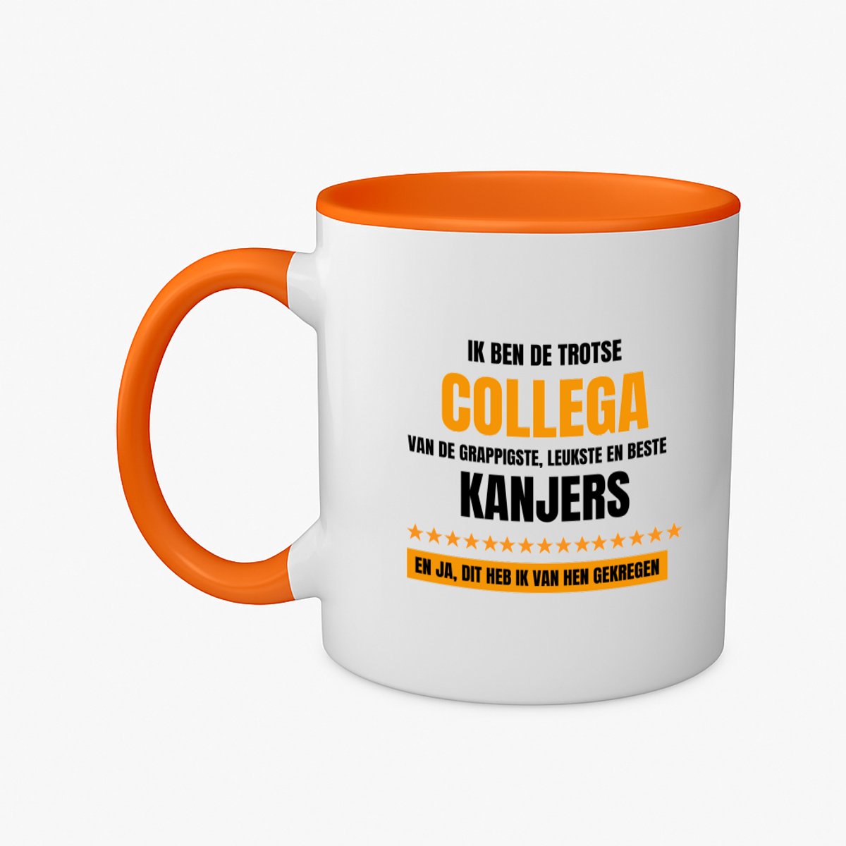 Hacebo® - Trotse collega koffiebeker oranje - Collega - een collega - thee mok - koffie beker - werk - afscheidscadeau - verjaardagscadeau - kado - koffiemok - 350 ML inhoud