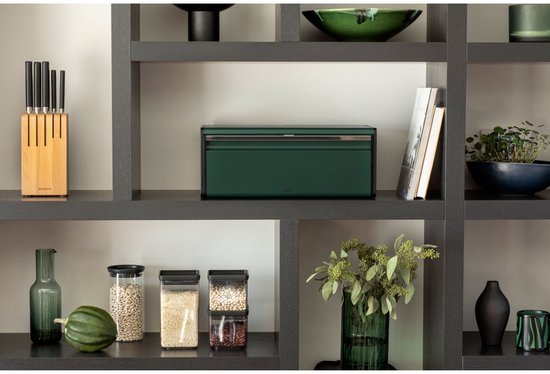 Brabantia Bocal en verre empilable 1,1 litre - Dark Grey
