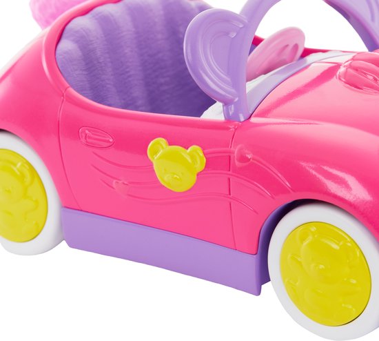 Mattel Barbie Chelsea speelgoedauto met teddybeer en pop - roze. — afbeelding 5