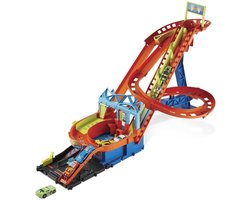 Hot Wheels City - Circuit de montagnes russes Roller Coaster Rally - Comprend 5 voitures - Jouet à partir de 4 ans - Voiture jouet - Petites voitures - Hotweels - Hotwheels Premium - Piste - Montagnes russes