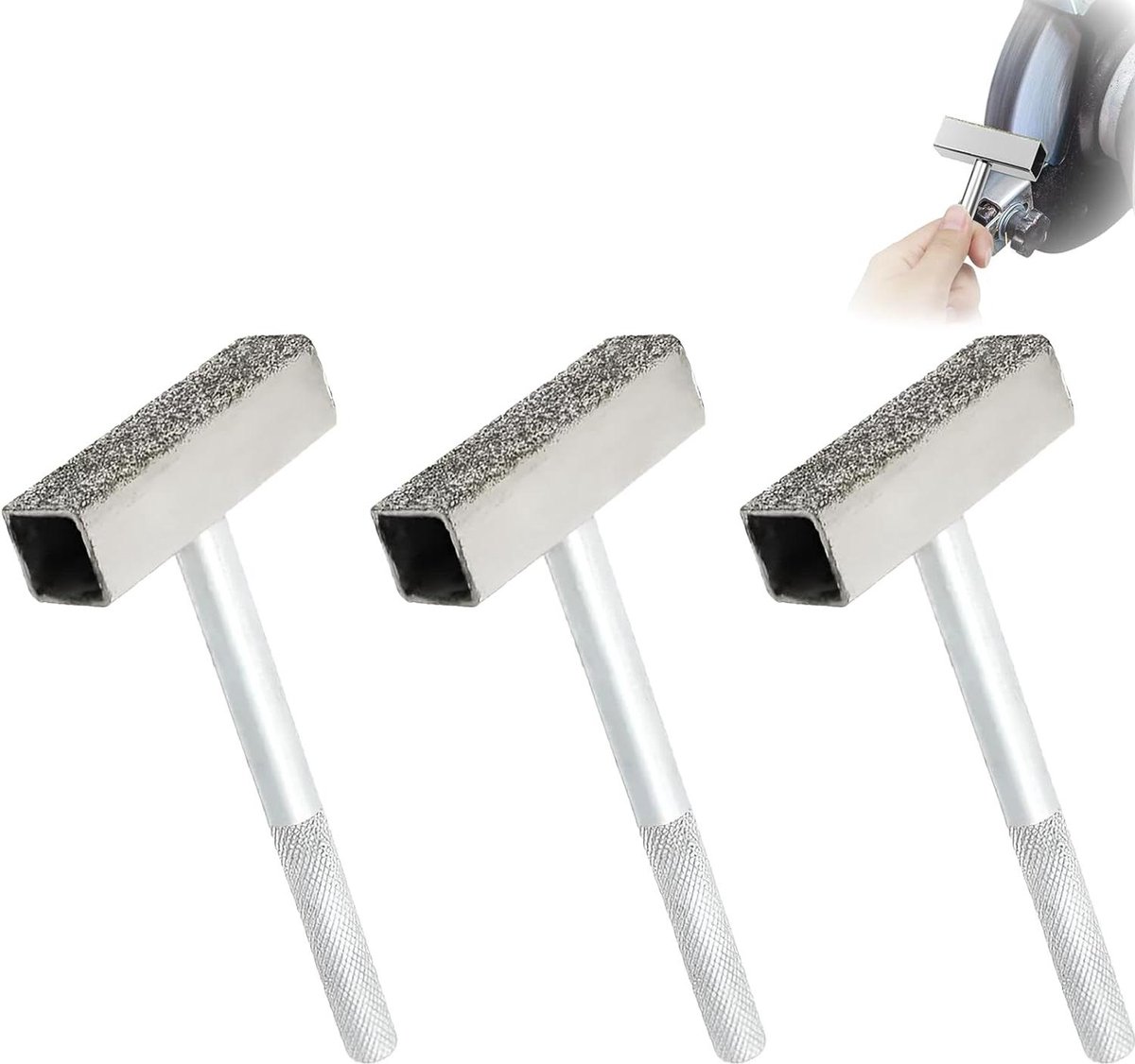 Allecto Plus - 3-delige set slijpschijven voor slijpsteenvoorbereiding - Antislip handvat - 4510 mm slijpkop - Geschikt voor diamantslijpschijven - Vlaksteen slijpstenen.
