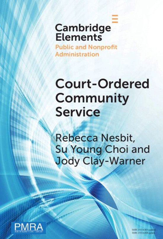 Elements in Public and Nonprofit Administration - Court-Orde ... - cover