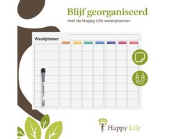 Weekplanner PlakWaarJeWilt – Zelfklevend Whiteboard met Stift – 42 x 30 cm – Herbruikbaar en Praktisch