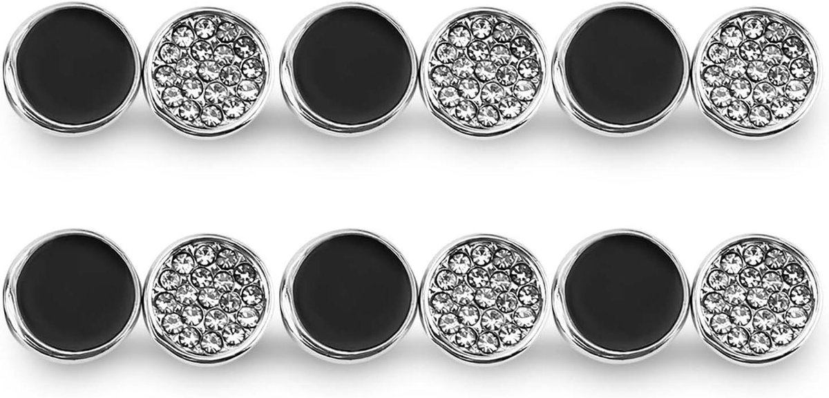 Allecto Plus - 12 Sets Magnetische Parels Bruiloftssluier Gewichten Zilver Parelmagneten voor Trouwjurk Sjaals Dames Bruid (Rond)
