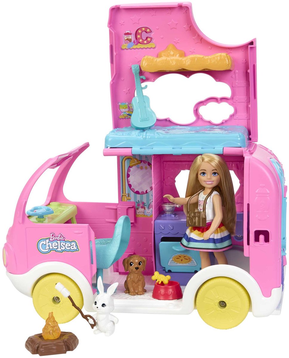 Barbie Chelsea Camper met hondje en konijn - Speelfigurenset — afbeelding 11