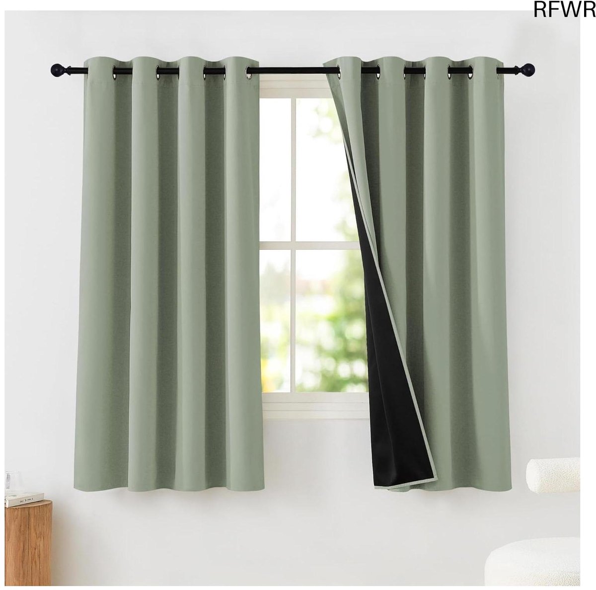 RFWR® Verduisterende Gordijnen voor Woonkamer en Slaapkamer - Thermische en Isolerende Gordijnen (140x145 cm)