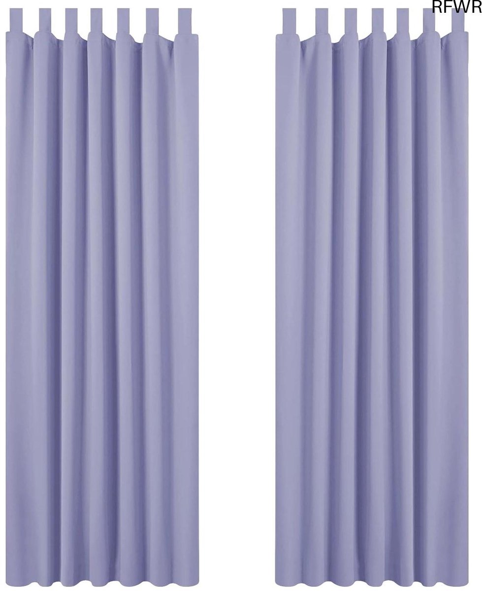 RFWR® Robuuste thermische gordijnen met lussen, lichtpaars, 140 x 290 cm - 2 stuks